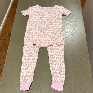 Little Sleepies Pastel Rainbow Pajama Set size 5/6